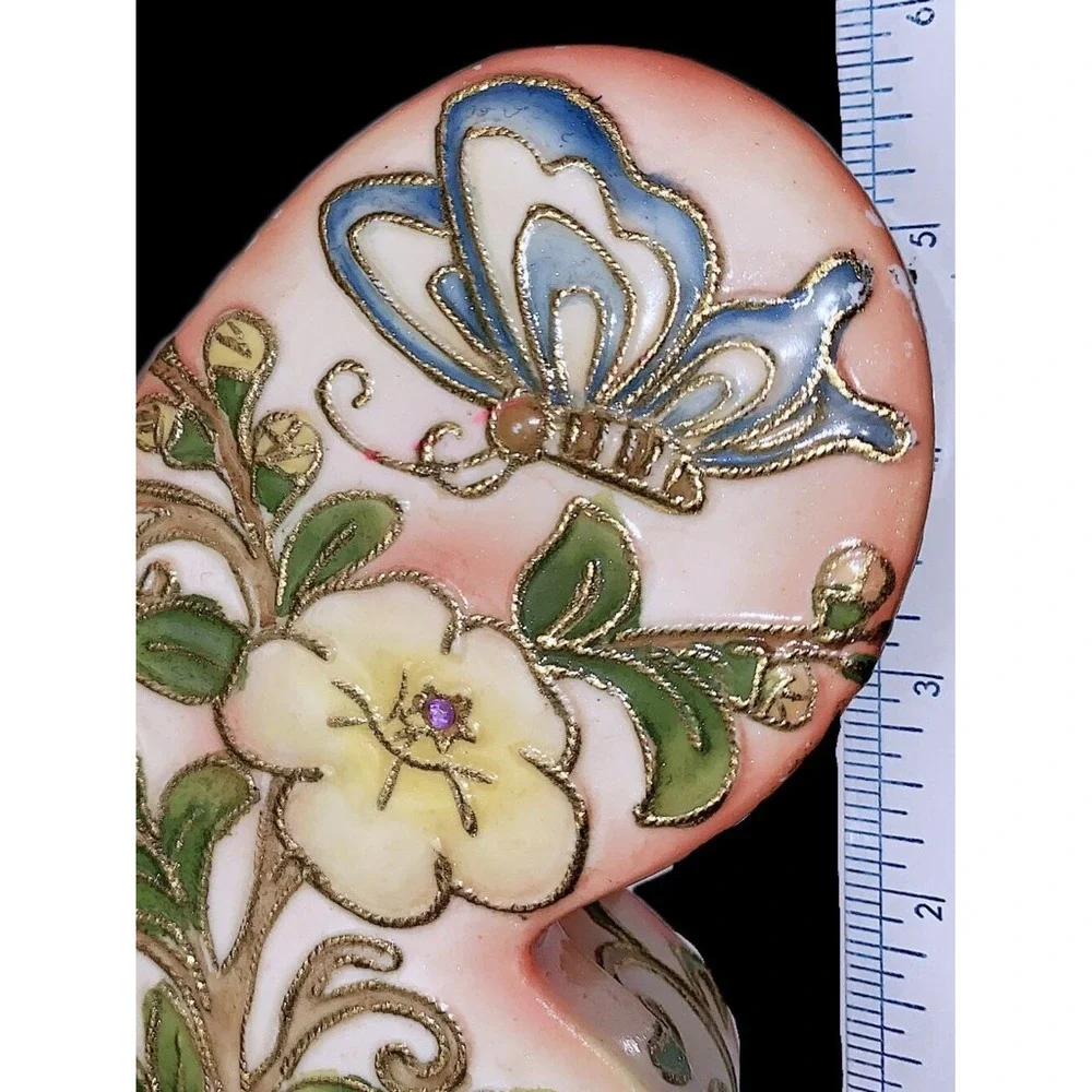 1915 Butterfly Shape‎ Nippon Gold Cloisonne Enameled Jewelry Trinket Box